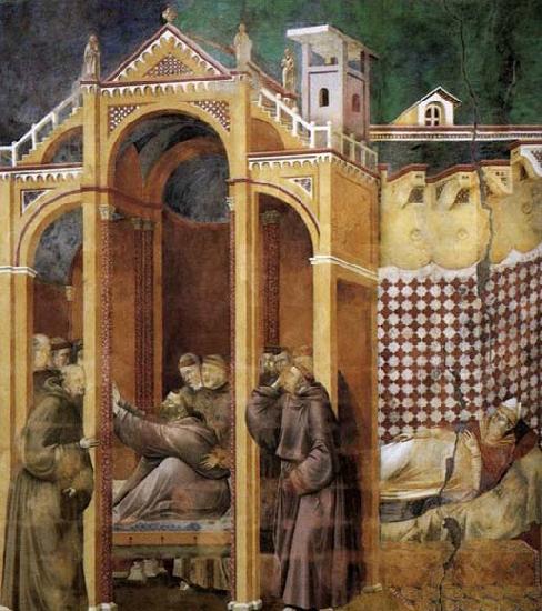 GIOTTO di Bondone Apparition to Fra Agostino and to Bishop Guido of Arezzo France oil painting art